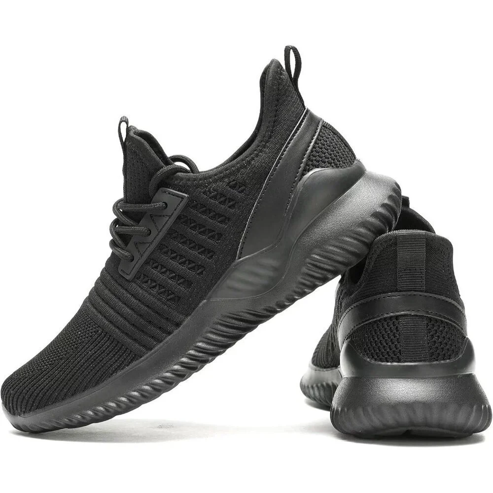Women's Black Lightweight Breathable Non Slip Athletic Mesh Fashion Sneakers